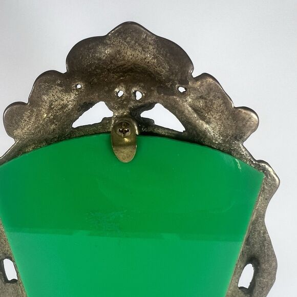 hand held Mirror Stand with Lady Figurine Nouveau cast Brass 11- 7/8" tall - Picture 11 of 15